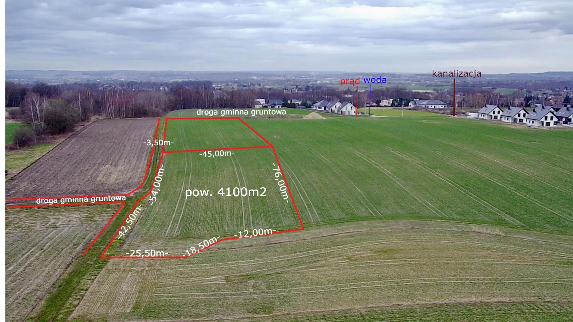Działka usługowa 4130 m2 Facimiech koło Skawiny