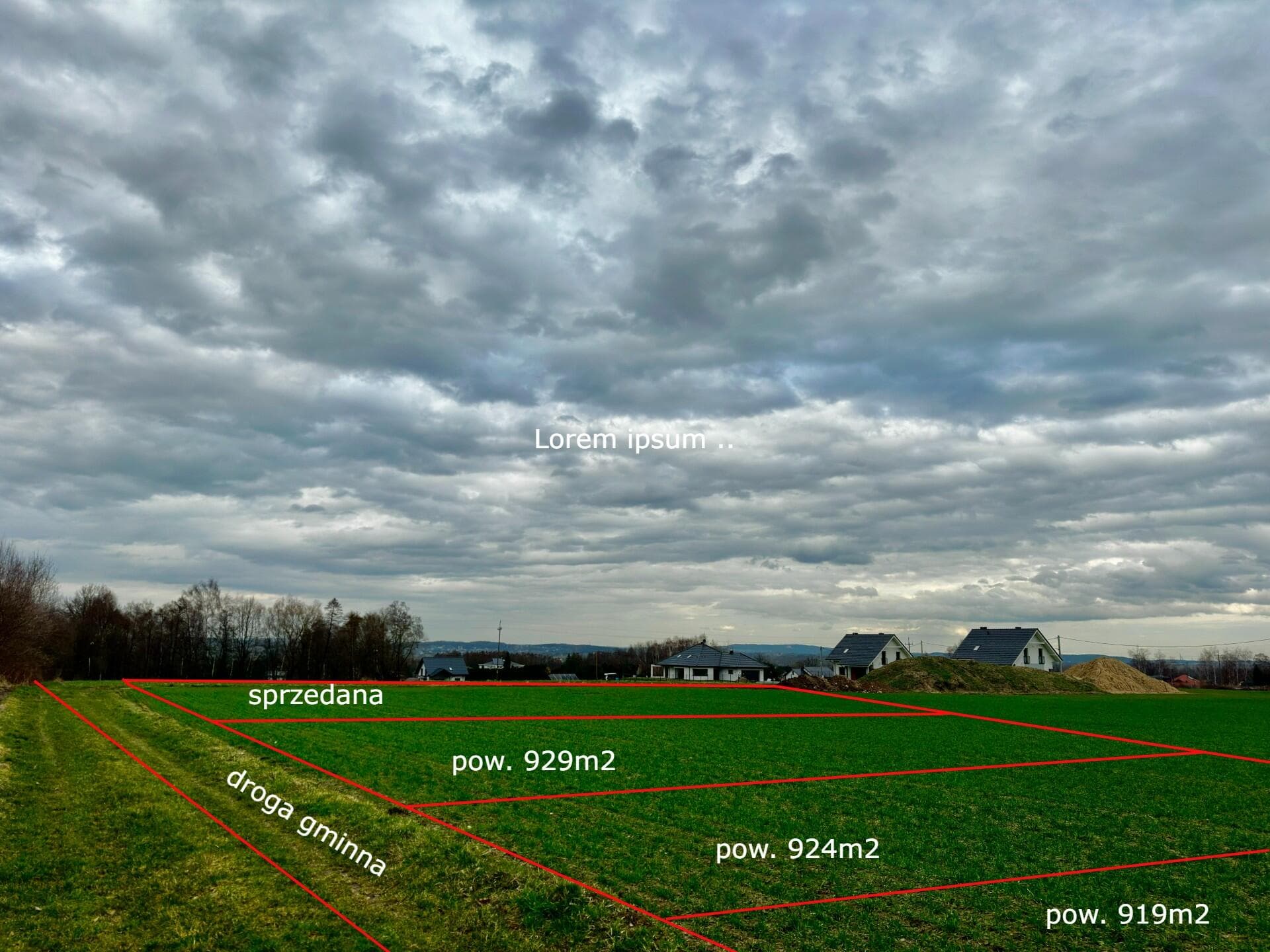Działka budowlana 902 m2 Facimiech koło Skawiny