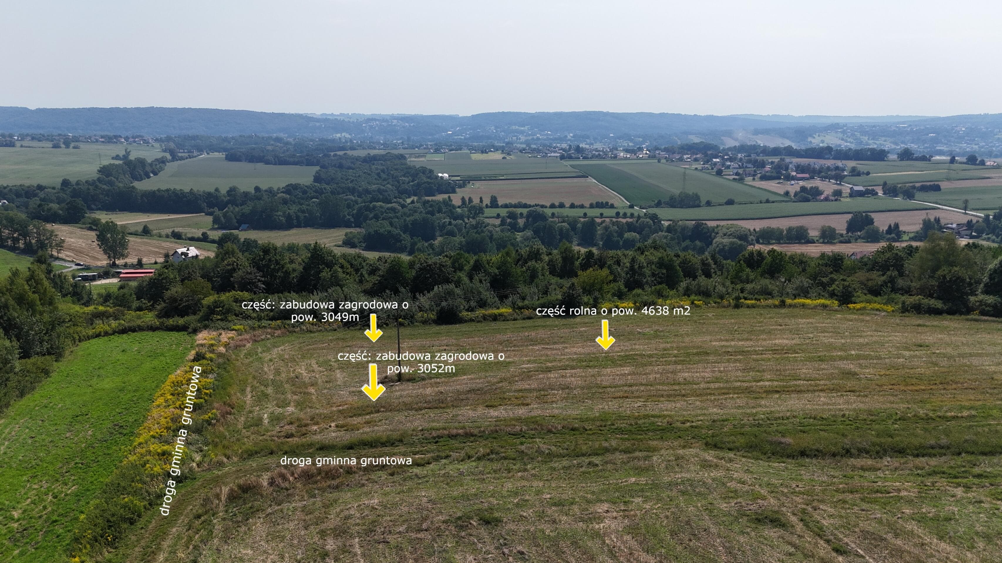 Działka widokowa zagrodowa 3050m2, Radwanowice